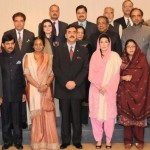 Indian Parliamentary delegation led by  Lok Sabha  Speaker,  Ms. Meira Kumar in a group photo with the Prime Minister Syed Yusuf Raza Gilani at PM House, Islamabad on February 22, 2012.