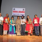 LtoR- Vibhor Saini, DR Saini, Chhote Lal, MamtaVani, Ch Guest Padmashree Shanti Hiranand, Amarjit Singh Kohli (Chairman SAKHA), Simrat Chhabra, Satpal Narang, BR Garg, Mohinder Sarin.sm